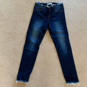 Flying monkey stretch jeans with fringe
